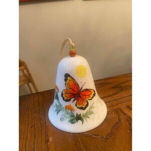 Vintage Retro Orange Butterfly Bell 5"